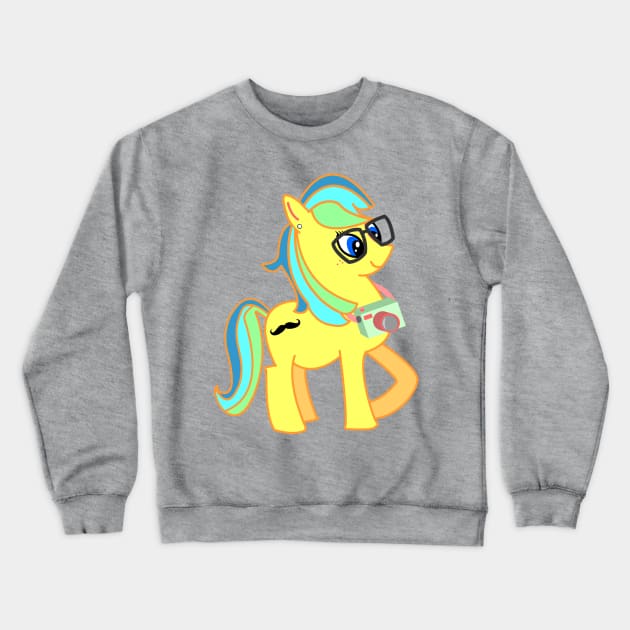 My Little Hipster - Yellow Crewneck Sweatshirt by randomgeekery